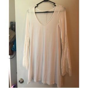 Express XS Midi Dress with Lace Sleeves